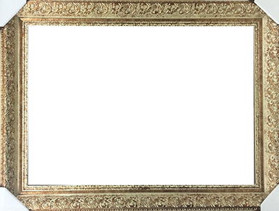 מסגרת לתמונה בצבע שמנת עם עיטורי זהב בדוגמת צמה למסגור תמונות וקנבס