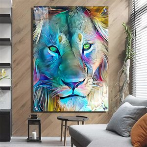 A-34 ציור מודרני וצבעוני פנים של אריה