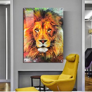 A-40 תמונה של אריה צבעוני לסלון או חדר שינה