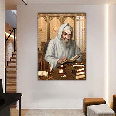 בבא סאלי יושב סביב שולחן עם ספרי תורה