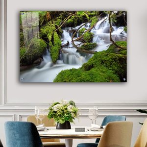 V-3 תמונת נוף של מפלים בזרימה להדפסה על קנבס או זכוכית