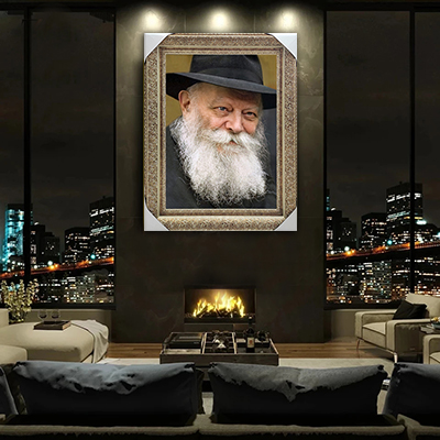 350 - תמונת פנים מיוחדת של הרבי מליובאוויטש בתקריב מרגש, להדפסה על קנבס או זכוכית. מבט שמעורר חיבור אישי והשראה יומיומית.