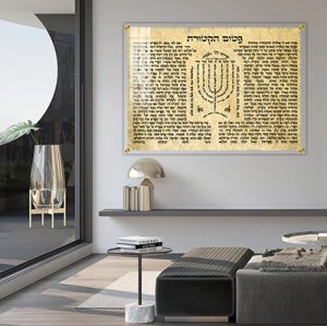 2515 – ברכת פטום הקטורת על רקע דמוי קלף להדפסה על קנבס או זכוכית