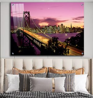US-15 תמונת נוף מיוחדת של גשר סן פרנסיסקו בשקיעה