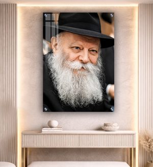 491 – תמונת פנים של הרבי מליובאוויטש על קנבס או זכוכית מחוסמת