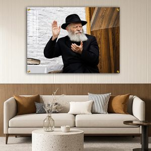 512 – תמונה של הרבי מוחא כפיים על קנבס או זכוכית
