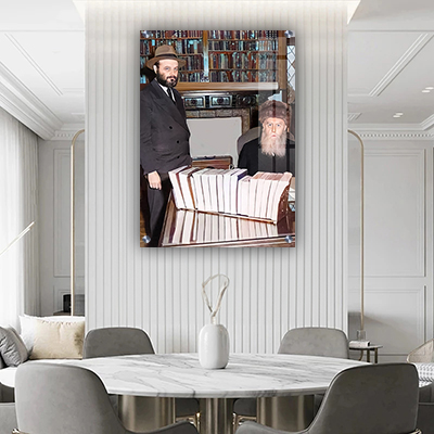 תמונה של הרבי מליובאוויטש בצעירותו עם אדמו״ר הריי״צ רבי יוסף יצחק שניאורסון