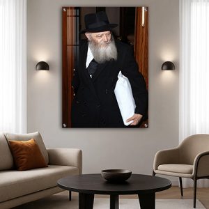 530 – תמונה של הרבי מליובאוויטש מחזיק שקית לבנה
