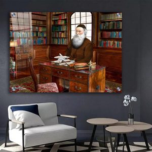 399 – ציור של האדמו ר הזקן – רבי שניאור זלמן מלאדי יושב בחדר ולומד תורה