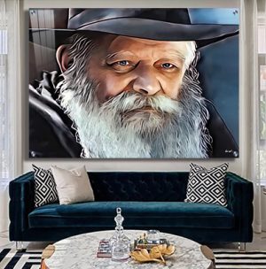 883 – ציור מיוחד של הרבי מליובאוויטש על קנבס או זכוכית