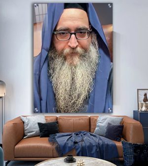 4173 – תמונת פנים של הרב יאשיהו פינטו על זכוכית או קנבס