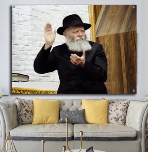 512 – תמונה של הרבי מוחא כפיים על קנבס או זכוכית