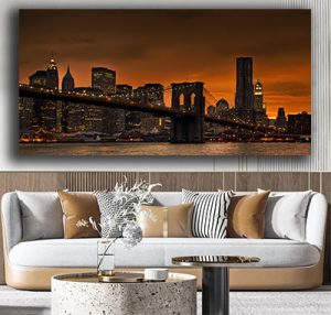 US-37 תמונה של גשר ברוקלין ומנהטן להדפסה על קנבס או זכוכית