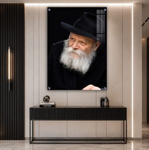 760 – תמונת פנים של הרבי על רקע שחור להדפסה
