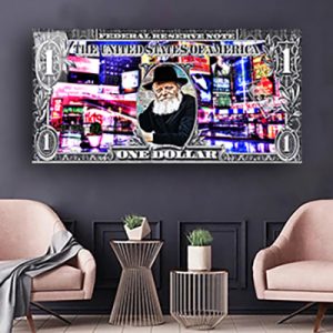 853 – תמונה מודרנית ומעוצבת של הרבי מליובאוויטש על רקע צבעוני