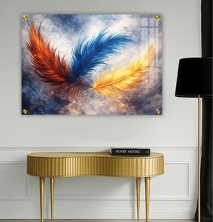 AB-21 תמונת נוצות מודרנית על קנבס או זכוכית מחוסמת