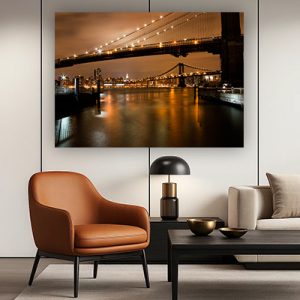 US-20 גשר ברוקלין וגשר מנהטן מוארים בלילה