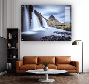 V-63 תמונת נוף מרהיבה של מפלים באיסלנד