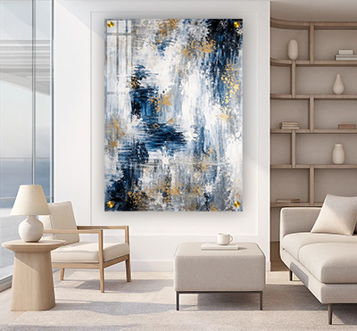 AB-57 תמונת אבסטרקט יוקרתית להדפסה על זכוכית מחוסמת או קנבס