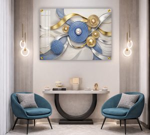 AB-64 תמונת אבסטרקט מודרנית להדפסה על זכוכית או קנבס