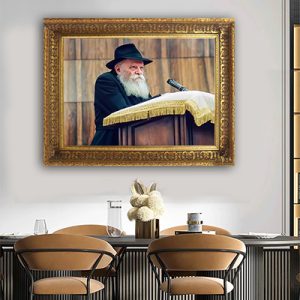 600 – תמונה של הרבי מליובאוויטש נואם על קנבס או זכוכית מחוסמת
