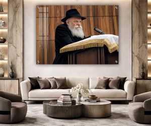 600 – תמונה של הרבי מליובאוויטש נואם על קנבס או זכוכית מחוסמת