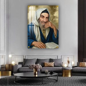 1218 – ציור של בבא סאלי עם ספר תורה על קנבס או זכוכית