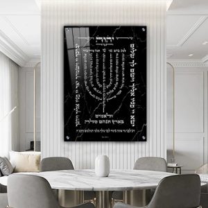 2549 – ברכת למנצח מעוצבת ויוקרתית בגווני שחור וכסף על קנבס או זכוכית