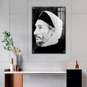 1242-תמונה מעוצבת של בבא סאלי בשחור לבן להדפסה על קנבס או זכוכית