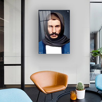 תמונה של בבא סאלי צעיר על זכוכית או קנבס