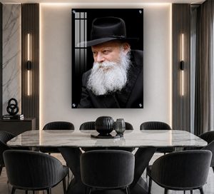 630 – תמונה של הרבי מליובאוויטש על זכוכית, קנבס או פרספקס