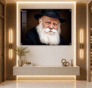 596 – תמונת פנים של הרבי מליובאוויטש להדפסה על קנבס או זכוכית