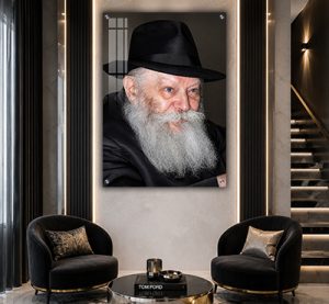 644 – תמונת פנים של הרבי מליובאוויטש על זכוכית או קנבס