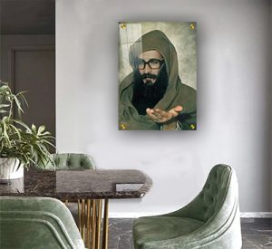 1320 – תמונה מיוחדת של רבי אלעזר אבוחצירא על זכוכית או קנבס