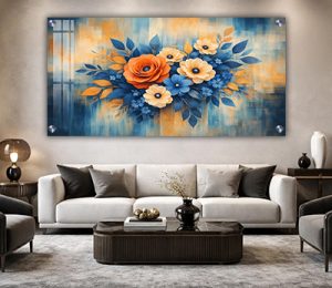 FL-19 – תמונת זכוכית או קנבס של פרחים צבעוניים