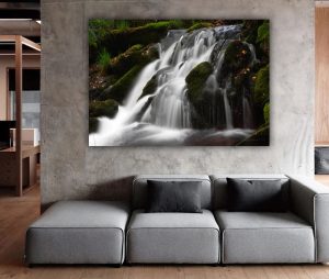 V-2 תמונה של מפלים בטבע להדפסה על קנבס או זכוכית מחוסמת