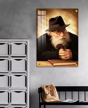 5729- ציור של החזון איש על קנבס או זכוכית מחוסמת