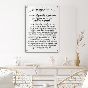 2879 – ברכת הדלקת נרות שבת על זכוכית שקופה אקסטרה קליר