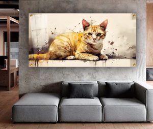 A-714 ציור של חתול להדפסה על קנבס או זכוכית מחוסמת
