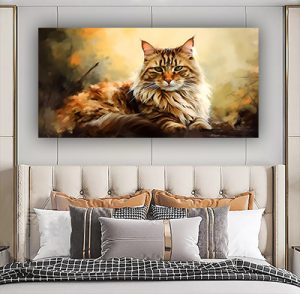 A-715 ציור של חתול להדפסה על קנבס או זכוכית מחוסמת