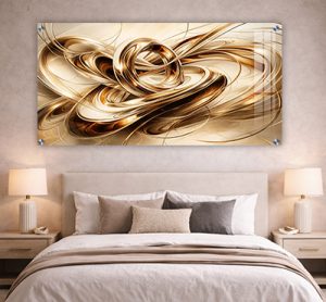 AB-95 ציור אבסטרקט יוקרתי על זכוכית מחוסמת או קנבס