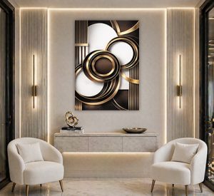 AB-96 תמונת אבסטרקט יוקרתית על זכוכית מחוסמת או קנבס