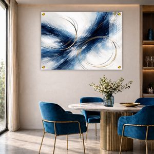 AB-97 ציור אבסטרקט יוקרתי על זכוכית מחוסמת או קנבס