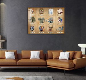 2740 – תמונה מעוצבת של 12 השבטים על קנבס או זכוכית מחוסמת