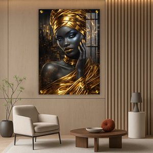 W-28 –  תמונה מודרנית של אישה אפריקאית להדפסה על קנבס או זכוכית מחוסמת