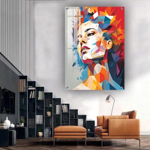 W-89 – ציור של אישה צבעונית להדפסה על קנבס או זכוכית מחוסמת