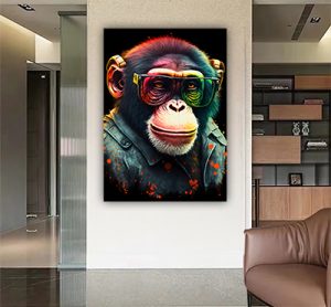 A-519 תמונת זכוכית או קנבס של קוף לסלון או חדר שינה