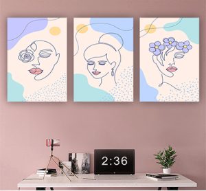 P-102 סט תמונות של דמויות 3 חלקים על קנבס או זכוכית מחוסמת