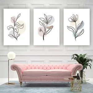 P-105 סט תמונות פרחים 3 חלקים על קנבס או זכוכית