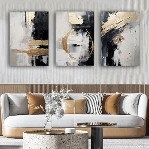 P-79 סט תמונות אבסטרקט 3 חלקים על קנבס או זכוכית מחוסמת